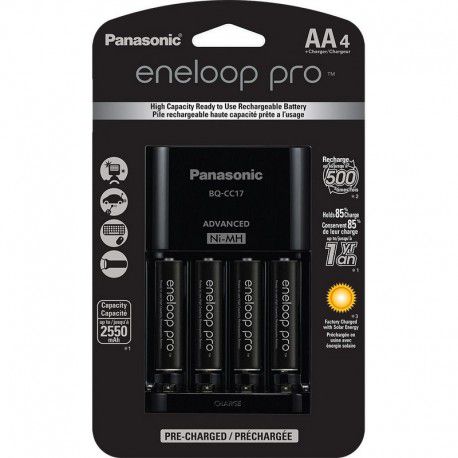 Carregador Panasonic Eneloop Pro Com 4 Pilhas