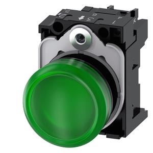 3SU1106-6AA40-1AA0 Sinaleiro Redondo Plástico Verde 22mm 230 Vca Led 9281 - SIEMENS