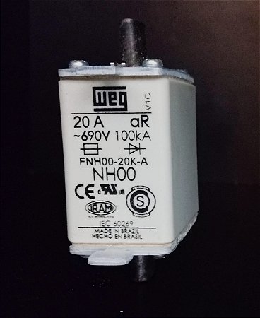 FNH00-20K-A Fusivel Ultrarrapido 20a 100ka/690vca - WEG