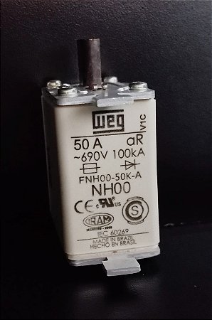 FNH00-50K-A Fusivel Ultrarrapido 50a 100ka/690vca - WEG