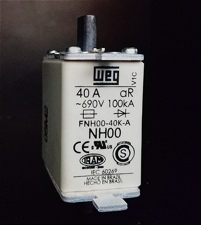 FNH00-40K-A Fusivel Ultrarrapido 40a 100ka/690vca - WEG