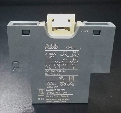 1SBN010120R1011 Bloco De Contato Auxiliar Cal4-11 - ABB