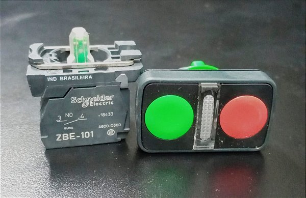 XB5AW7A3740B5 Botao Ilumimado Duplo Vd/Vm 22mm 24v Led 1na+1nf - SCHNEIDER