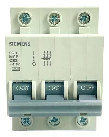 5SJ1332-7MB Minidisjuntor Tripolar 32a Curva C - SIEMENS