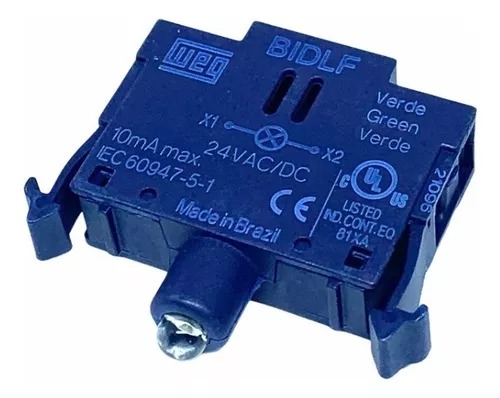 CSW-BIDLF-2E26 Bloco Luminoso Plástico Led Verde 24 Vca Cc - WEG