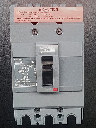 EZC100N3015 Disjuntor Caixa Moldada Tripolar 240v 15a 25ka - SCHNEIDER