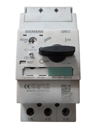 3RV1031-4DA10 Disjuntor Motor Tripolar 22–32a Sirius Proteção Para Motor 690v Trilho Din - SIEMENS (USADO)