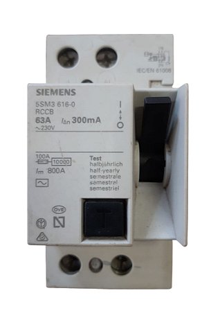 5SM3 616-0 Interruptor Dr Fuga 1p+N 300ma 63a - SIEMENS (USADO)