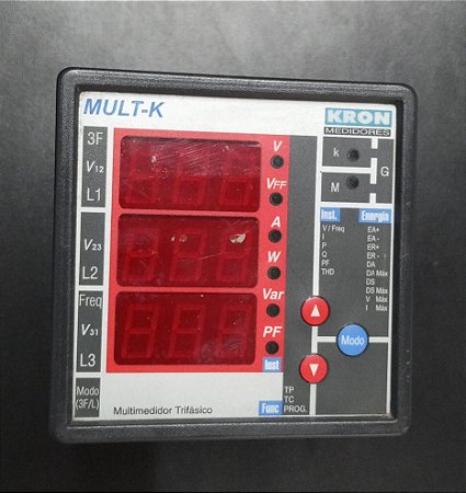 Z009715511100 Multimedidor De Energia Trifásico Mult-K 500v 5A RS-485 120/220vca - KRON (USADO)