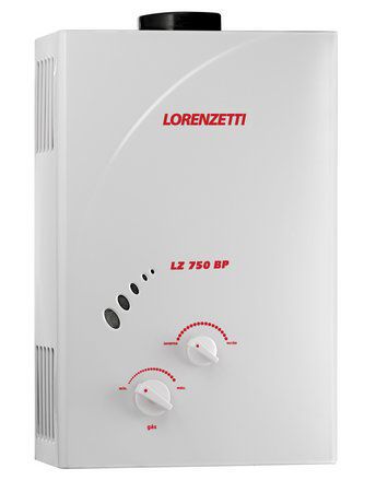 Aquecedor de Água a Gás Lorenzetti LZ 750BP - Exaustão Natural - 7,5 / 7 litros/min (GN/GLP)
