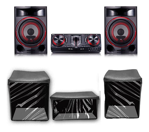 Kit 3 Capas Mini System LG Cj87 Preta Frente Transparente