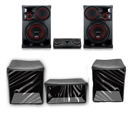 Kit 3 Capas Mini System LG Cl98 Preta Frente Transparente