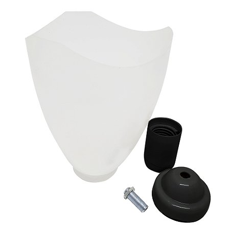 Kit Globo Luminária Plástico Para Ventiladores De Teto Preto Universal