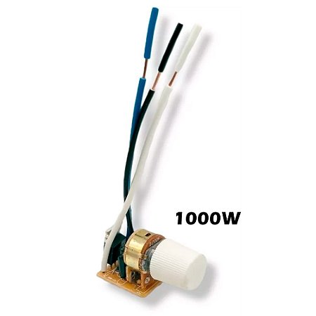 Controlador Dimmer Rotativo Branco Bloco 1000w 110v / 220v Com Off