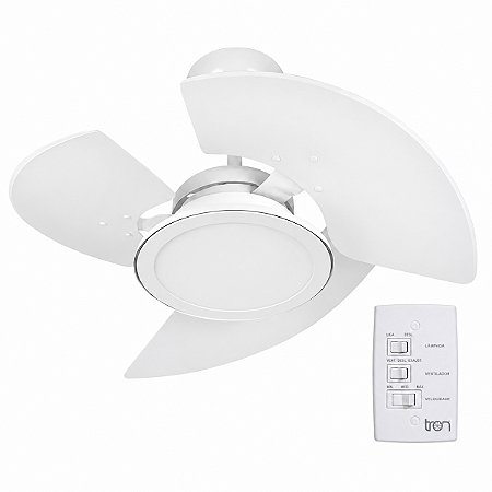 Ventilador de Teto Tron Aventador LED Branco 24W 3 Pás 127v