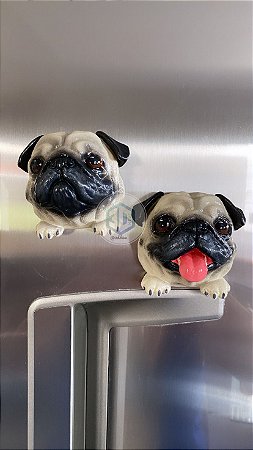 Dupla de Imã de geladeira Pug