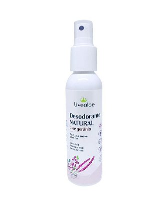Desodorante Natural spray Aloe Gerânio - Livealoe 120ml