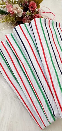 Ribana Listra Vermelho, verde, azul marinho (Medida 50cm tubular)