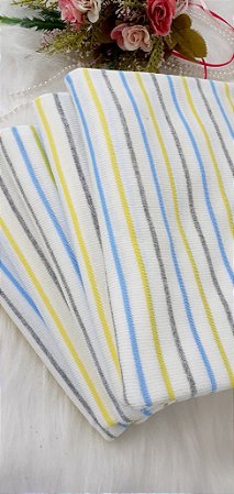 Ribana Listra Amarelo, cinza e azul (Medida 50cm tubular)
