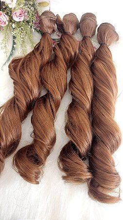 Cabelo Ondulado Castanho (Medida 25cmx 1,10cm de extensão)