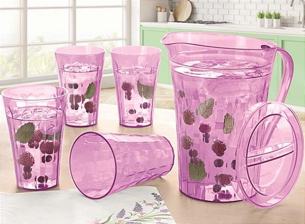 Tupperware Jarra Prisma Policarbonato 2 Litros e Copos 475ml