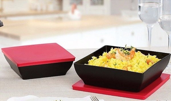 Tupperware Travessa Zen Line Quadrada 2 Pecas