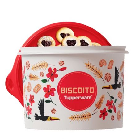 Tupperware Caixa Biscoito Floral 2,4 Litros