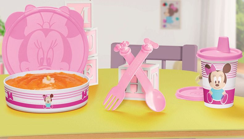 Tupperware Kit Baby Minnie Rosa