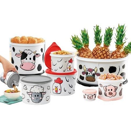 Tupperware Kit Caixas Linha Farm 8 Pecas