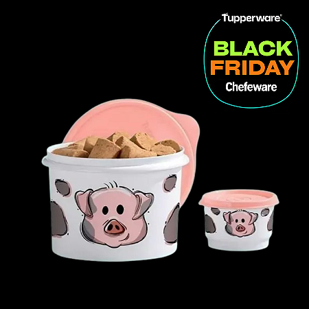 Tupperware Kit Fazendinha Porquinho 2 Pecas 1,1L e 140ml