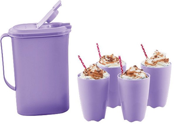 Tupperware Kit Jarra Perfeita 1,8 Litros com 4 Copos Floresta