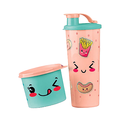 Tupperware® Kit Copo 470ml e Redondinha 500ml Fofuras