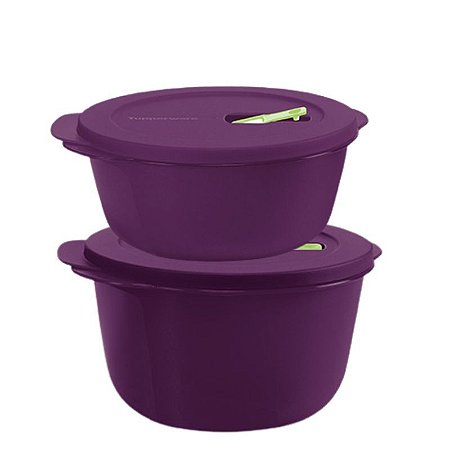 Tupperware Kit Cristalwave Redondo 2L e 1,5L Púrpura