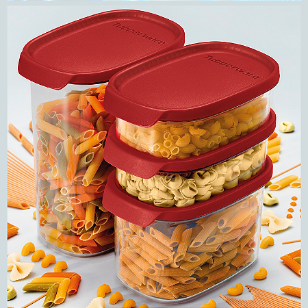 Tupperware Kit Ultra Clear Oval Policarbonato com 4 peças