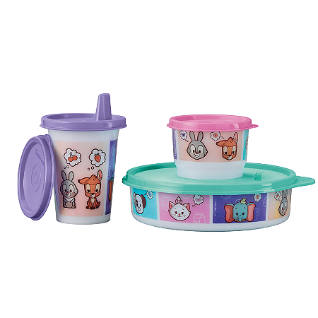 Tupperware® Kit Baby Animais Disney® Pratinho Copinho e Potinho