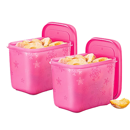 Tupperware Kit Freezer Line 1,1L Rosa Pink 2 Pecas