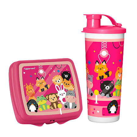 Tupperware® Kit Copo 470ml e Porta Sanduiche Pelúcia