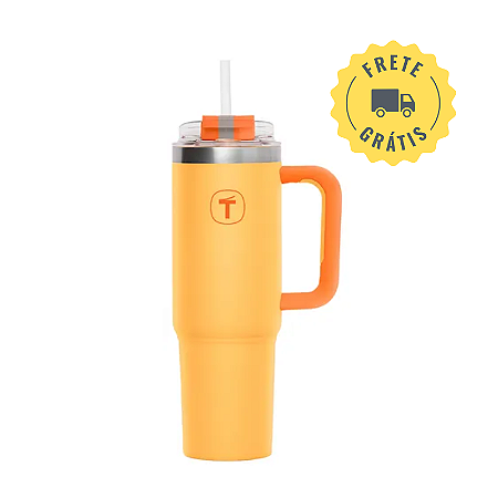 Tupperware® Copo Térmico Big T com Canudo 1,1L Damasco