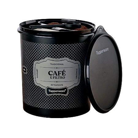 Tupperware Caixa Café e Filtro Essences Preto 500g e 30 Filtros
