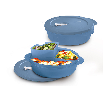 Tupperware Cristalwave Com Divisoria e Bandeja Removivel geraçao II 900ml