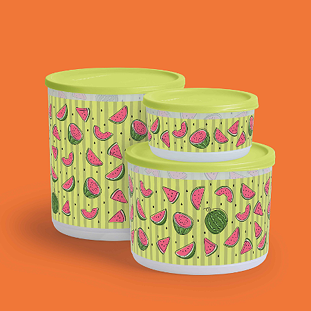Tupperware Refri Line Melancia 3 Pecas