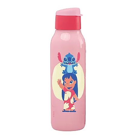 Tupperware Eco Garrafa 750 ml Stitch Ohana Rosa