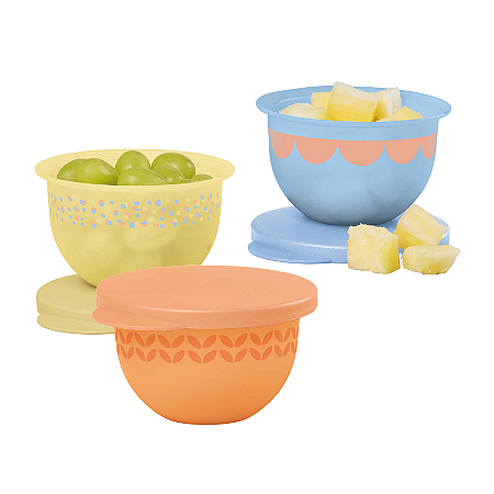 Tupperware Kit Tigela Murano Carimbo 200ml 3 Peças