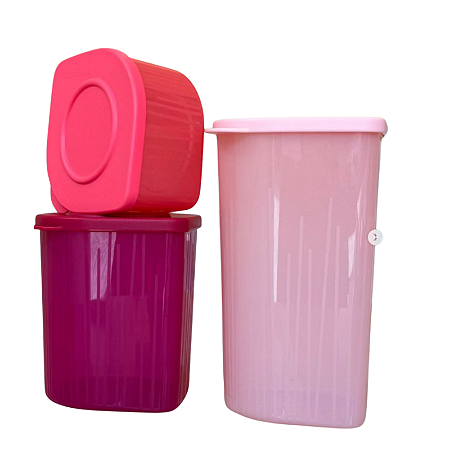 Tupperware Kit Fresh Box Quadrado 3 Peças