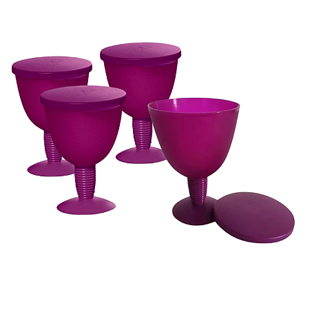 Tupperware Kit Taça Murano 4 peças uva