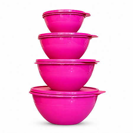 Tupperware Kit Tigela Maravilhosa Rosa Beijo 4 Pecas
