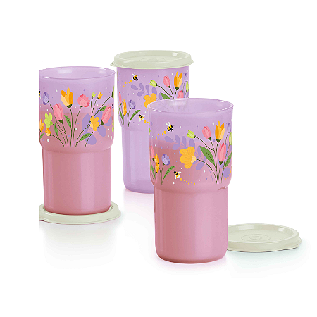 Tupperware Copo Ilumina Viva Tulipas 350ml