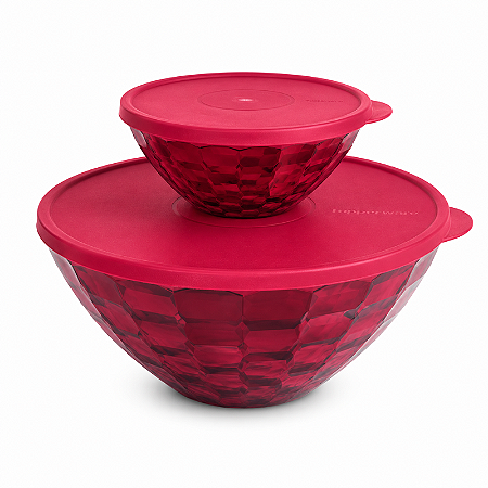 Tupperware Tigelas Prisma Policarbonato Vermelha 500ml e 3,5L