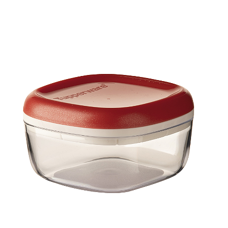 Tupperware Modular Clear Em Policarbonato 240ml Tampa Vermelha