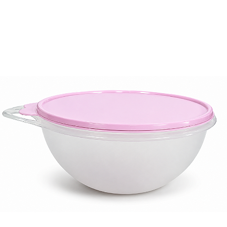 Tupperware Tigela Criativa 3 Litros Base Translucida e Tampa Rosa